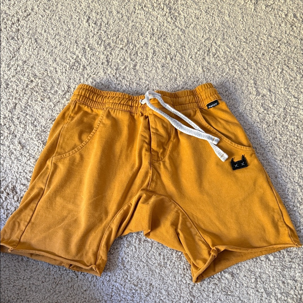 Munstr Kids Mustard Shorts with Drawstring